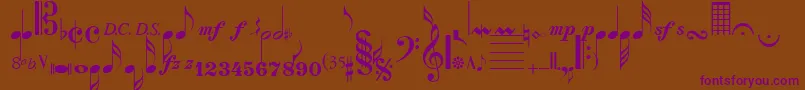 SaxNViolinsSsi Font – Purple Fonts on Brown Background