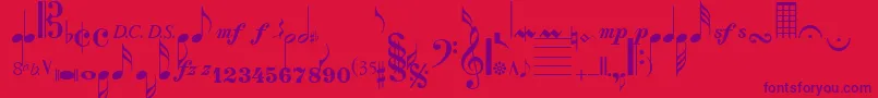 SaxNViolinsSsi Font – Purple Fonts on Red Background