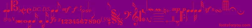 SaxNViolinsSsi Font – Red Fonts on Purple Background