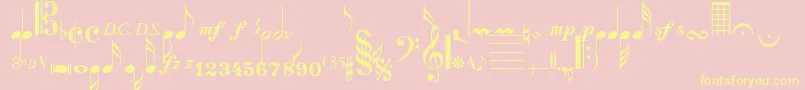 SaxNViolinsSsi Font – Yellow Fonts on Pink Background