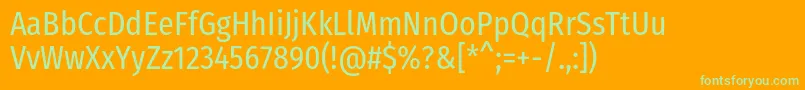 FirasanscondensedRegular Font – Green Fonts on Orange Background
