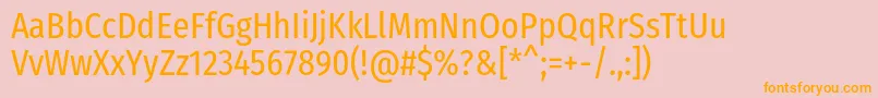 FirasanscondensedRegular Font – Orange Fonts on Pink Background