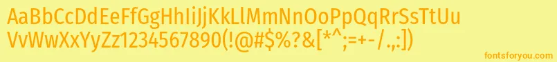 FirasanscondensedRegular Font – Orange Fonts on Yellow Background