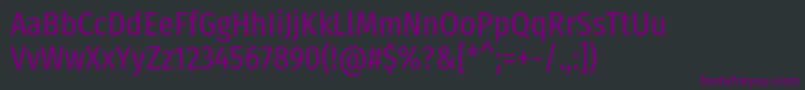 フォントFirasanscondensedRegular – 黒い背景に紫のフォント