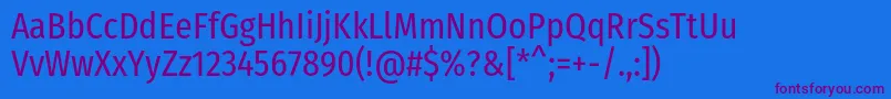 FirasanscondensedRegular Font – Purple Fonts on Blue Background