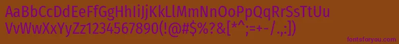 FirasanscondensedRegular Font – Purple Fonts on Brown Background