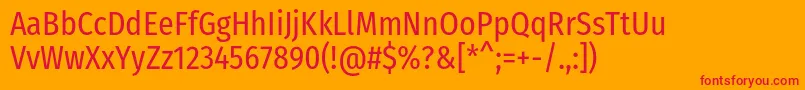 FirasanscondensedRegular Font – Red Fonts on Orange Background
