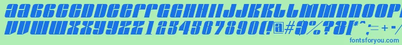 AGlobusoblique Font – Blue Fonts on Green Background