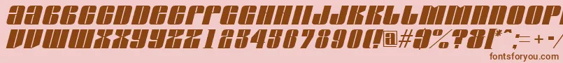 AGlobusoblique-Schriftart – Braune Schriften auf rosa Hintergrund