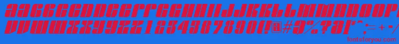 AGlobusoblique Font – Red Fonts on Blue Background