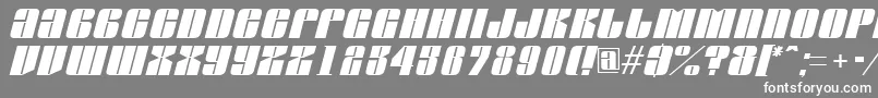 フォントAGlobusoblique – 灰色の背景に白い文字