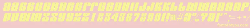 AGlobusoblique-Schriftart – Gelbe Schriften auf rosa Hintergrund