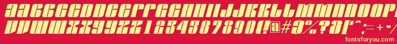 フォントAGlobusoblique – 黄色の文字、赤い背景