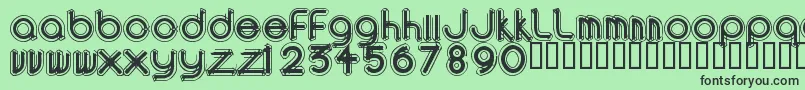 AreaOutlinee Font – Black Fonts on Green Background