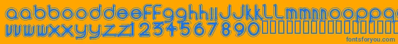 AreaOutlinee Font – Blue Fonts on Orange Background