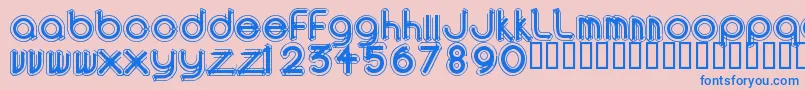 AreaOutlinee Font – Blue Fonts on Pink Background