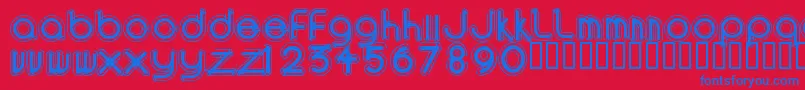 AreaOutlinee Font – Blue Fonts on Red Background