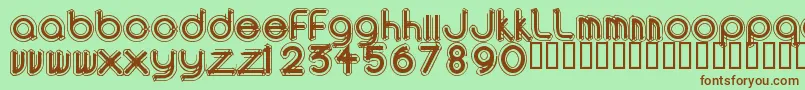 AreaOutlinee Font – Brown Fonts on Green Background