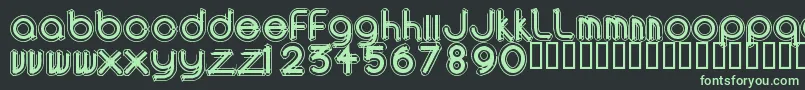 AreaOutlinee Font – Green Fonts on Black Background