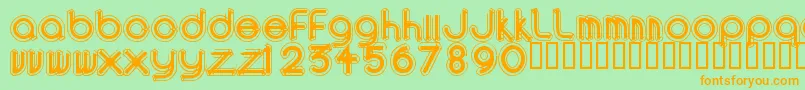 AreaOutlinee Font – Orange Fonts on Green Background