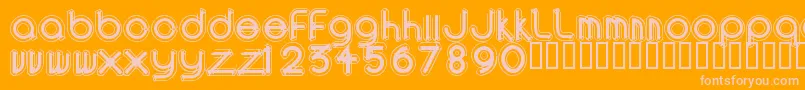 AreaOutlinee Font – Pink Fonts on Orange Background