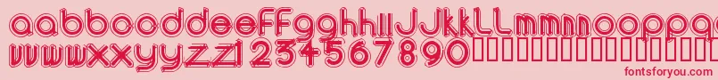 AreaOutlinee Font – Red Fonts on Pink Background