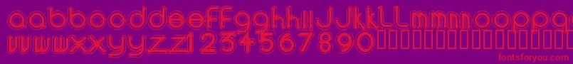 AreaOutlinee Font – Red Fonts on Purple Background