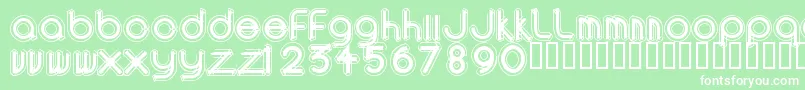 AreaOutlinee Font – White Fonts on Green Background