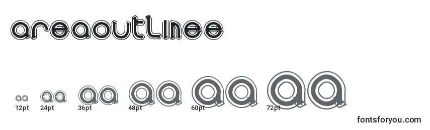 Размеры шрифта AreaOutlinee