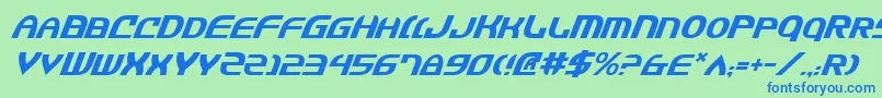 フォントJannisariesItalic – 青い文字は緑の背景です。