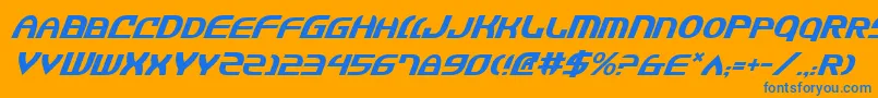 JannisariesItalic Font – Blue Fonts on Orange Background