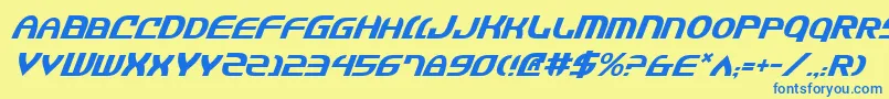 JannisariesItalic Font – Blue Fonts on Yellow Background