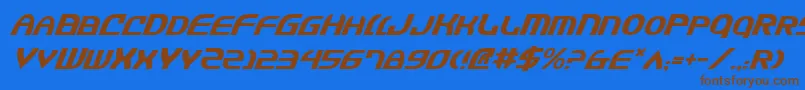 JannisariesItalic Font – Brown Fonts on Blue Background