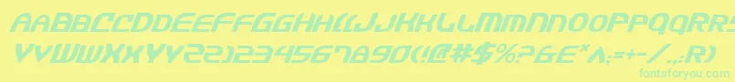 Fonte JannisariesItalic – fontes verdes em um fundo amarelo