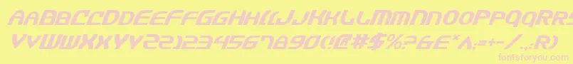 Fonte JannisariesItalic – fontes rosa em um fundo amarelo