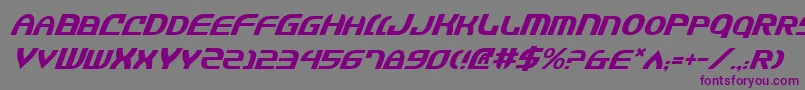 JannisariesItalic-fontti – violetit fontit harmaalla taustalla