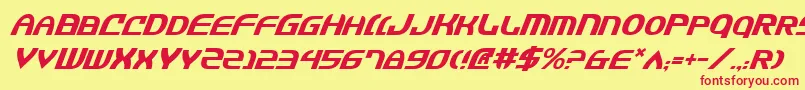 JannisariesItalic Font – Red Fonts on Yellow Background