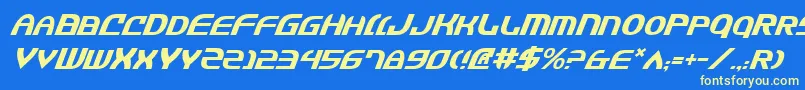 JannisariesItalic Font – Yellow Fonts on Blue Background