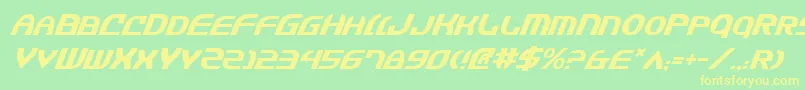 JannisariesItalic Font – Yellow Fonts on Green Background