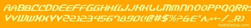 Шрифт JannisariesItalic – жёлтые шрифты на оранжевом фоне