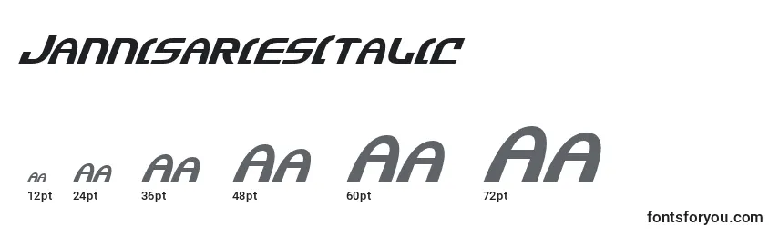 Размеры шрифта JannisariesItalic