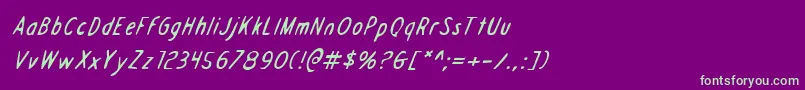 Fonte Draftingboardi – fontes verdes em um fundo violeta