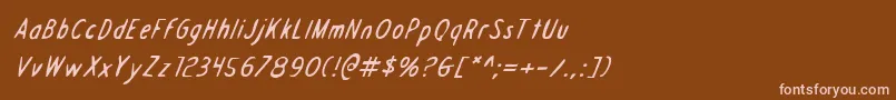フォントDraftingboardi – 茶色の背景にピンクのフォント