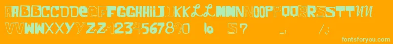 VtksComic Font – Green Fonts on Orange Background