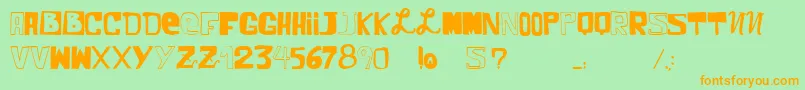 VtksComic Font – Orange Fonts on Green Background