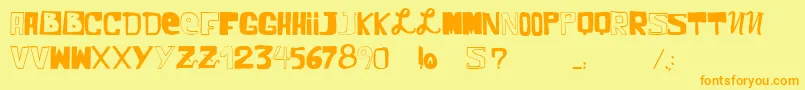 VtksComic Font – Orange Fonts on Yellow Background