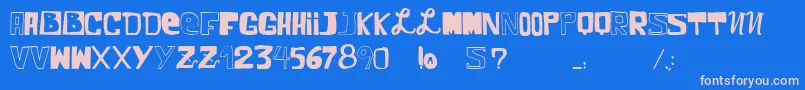 VtksComic Font – Pink Fonts on Blue Background