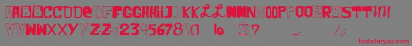 フォントVtksComic – 赤い文字の灰色の背景