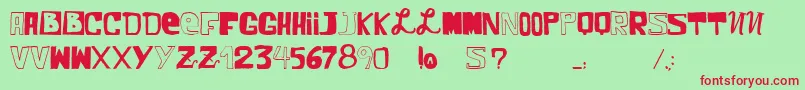 VtksComic Font – Red Fonts on Green Background