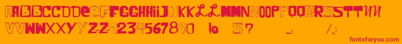 VtksComic-Schriftart – Rote Schriften auf orangefarbenem Hintergrund